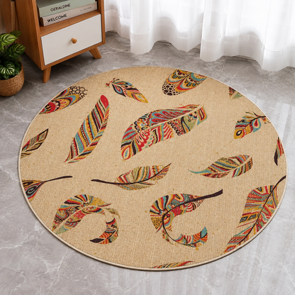 Round Linen and Silk Non-Slip Mat