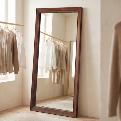 MELOMOIR rustic farmhouse full length mirror in a dressing room