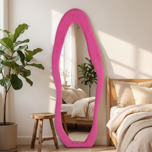 Anpark irregular full length mirror in a modern bedroom