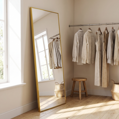 HARRITPURE gold full length mirror in a dressing room