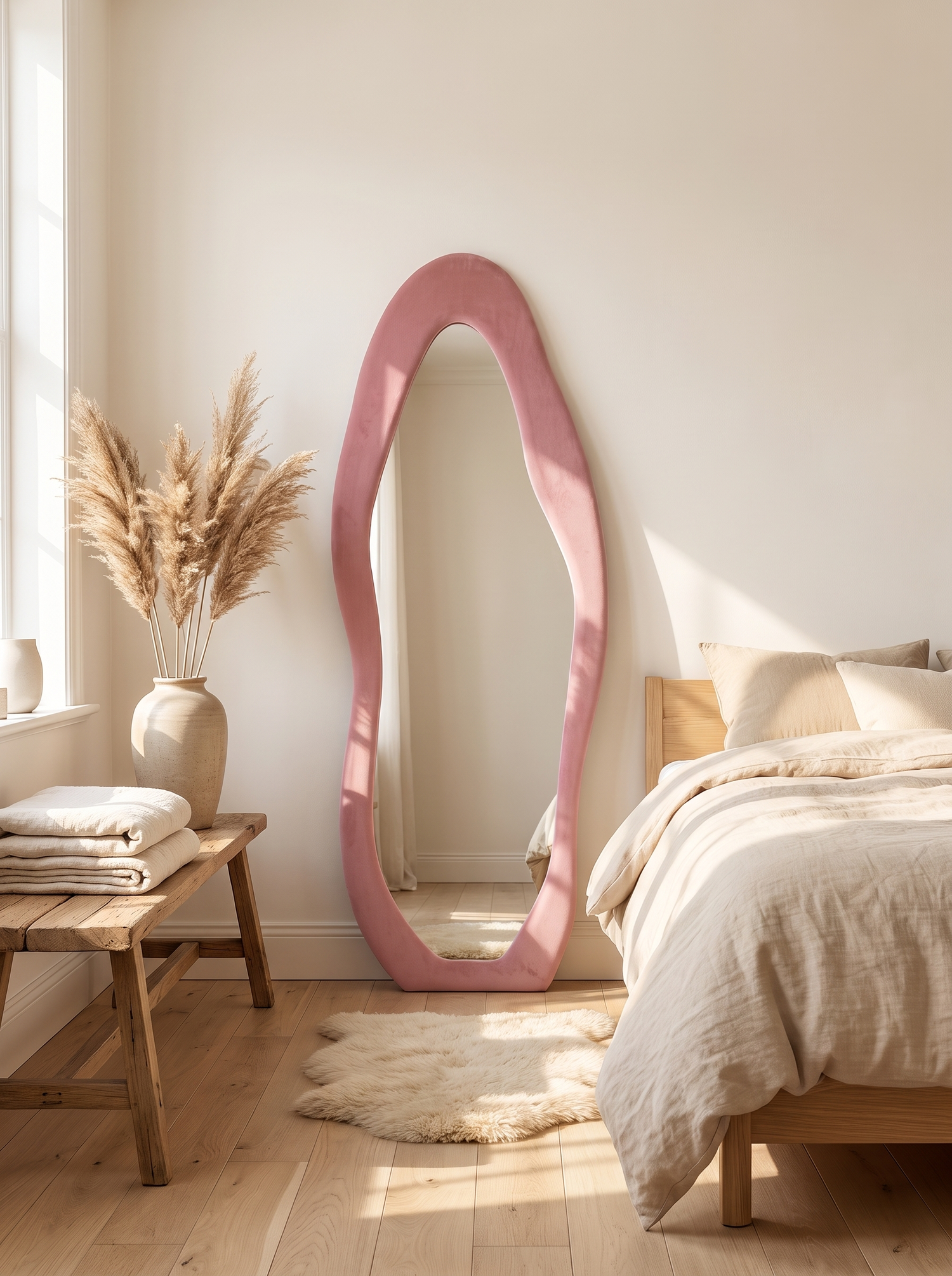 LuxAura Pink Flannel Full Length Mirror slot 1