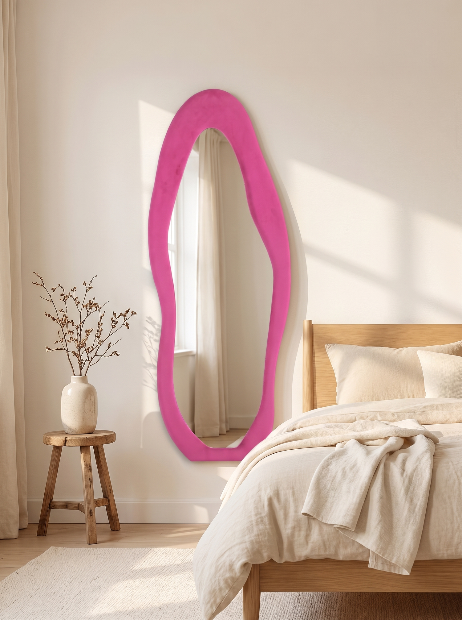 LuxAura Pink Flannel Full Length Mirror slot 2