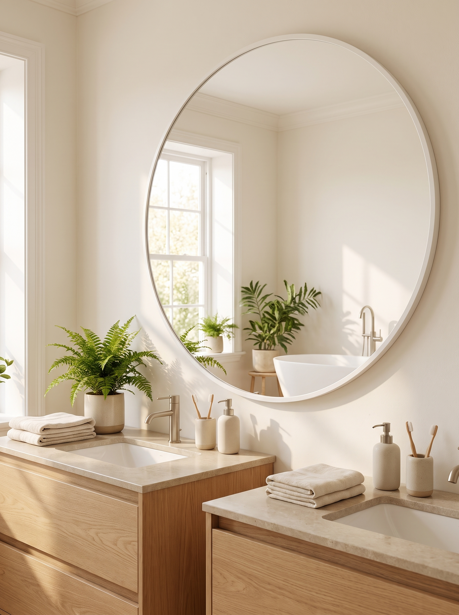 LuxAura Silver Round Mirror slot 3