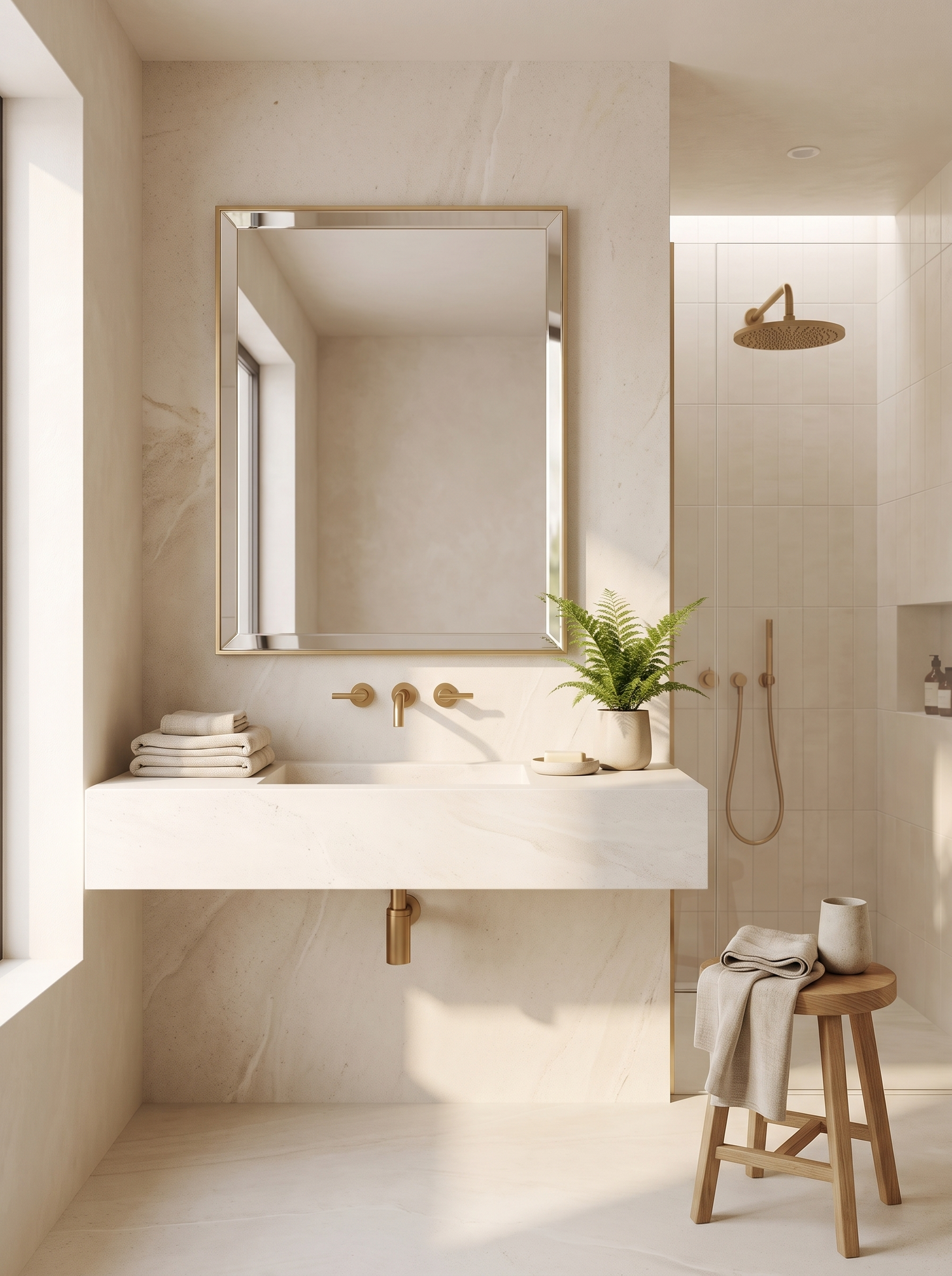 LuxAura Frameless Bevel Mirror lifestyle 3
