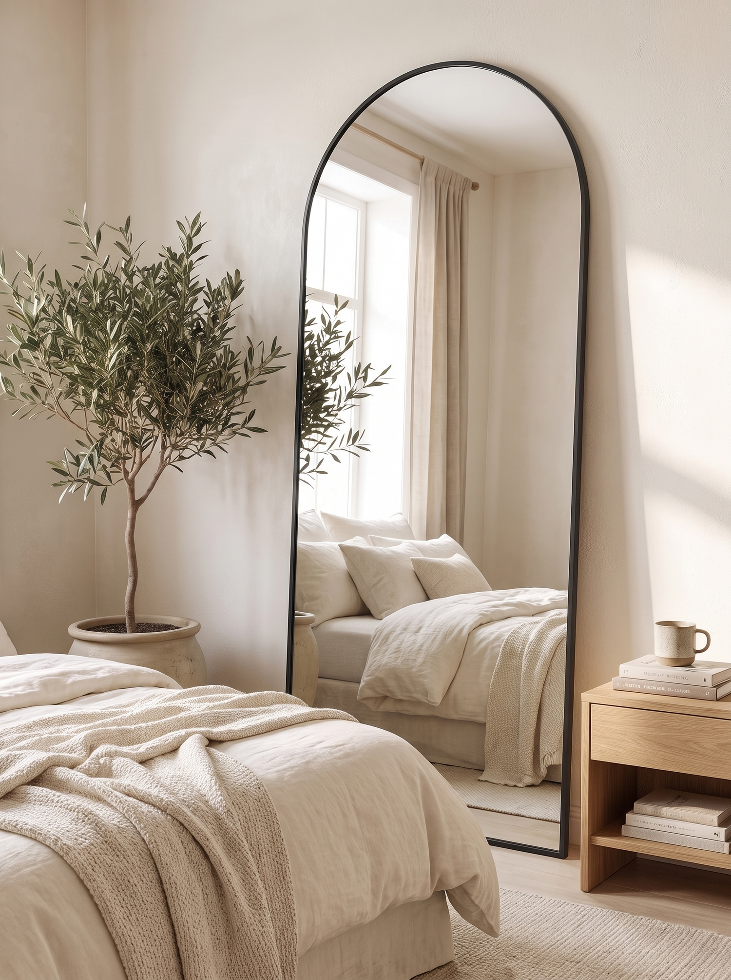 LuxAura Oversize Arch Mirror Black makes a room feel larger slot1