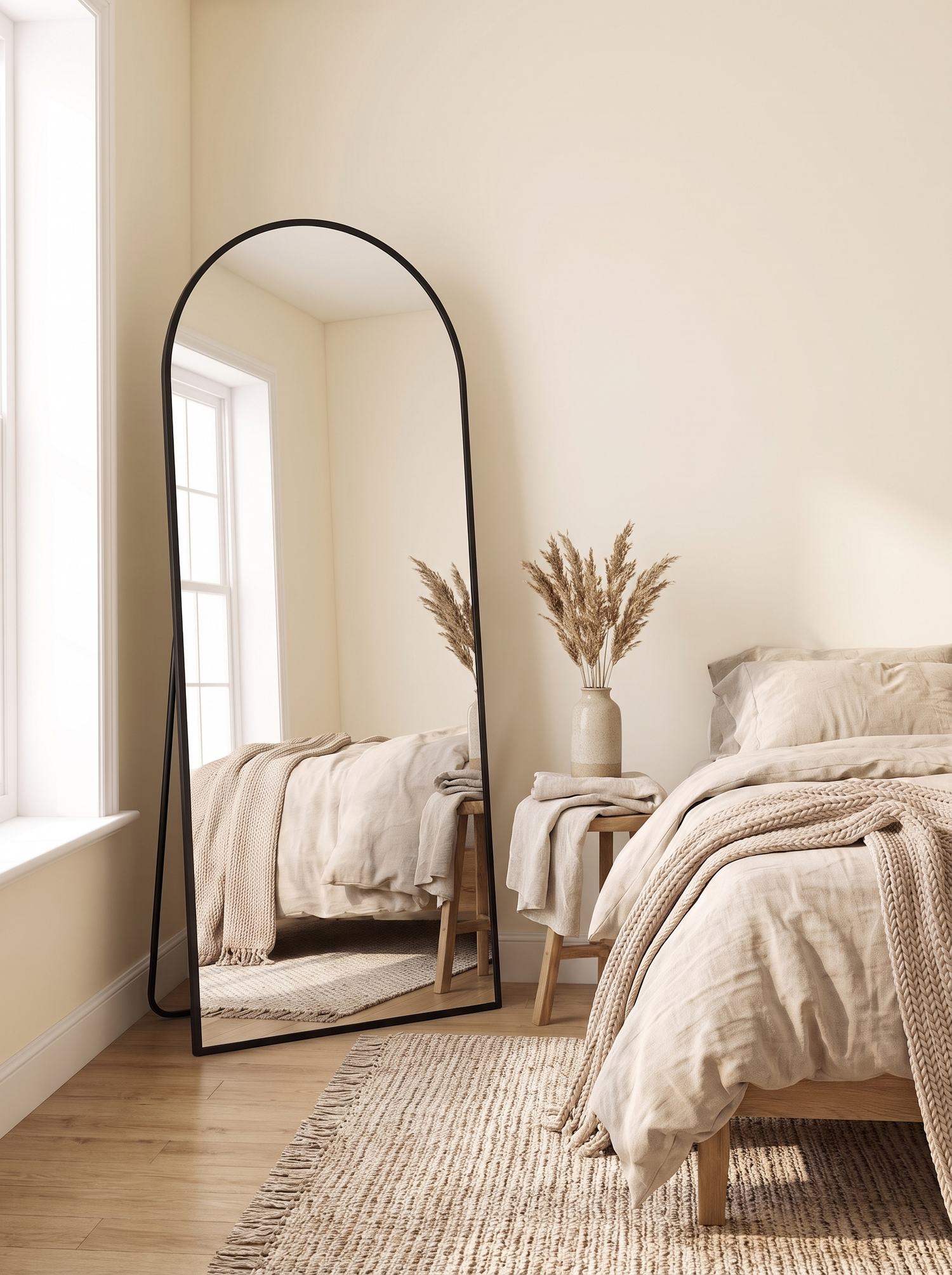 LuxAura Arch Floor Mirror Black light to move slot3