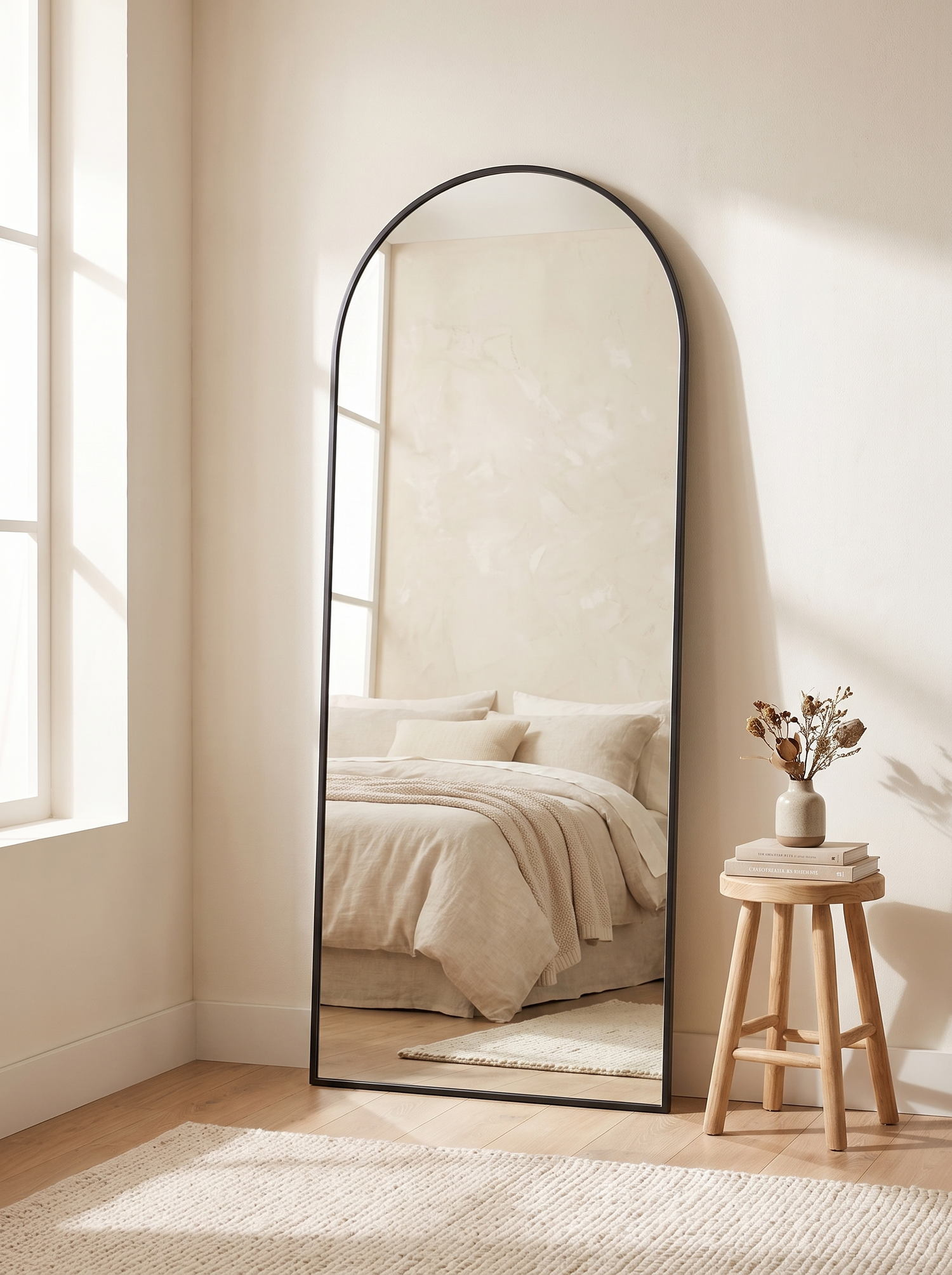 LuxAura Silver Arch Stand Mirror a little more room slot1