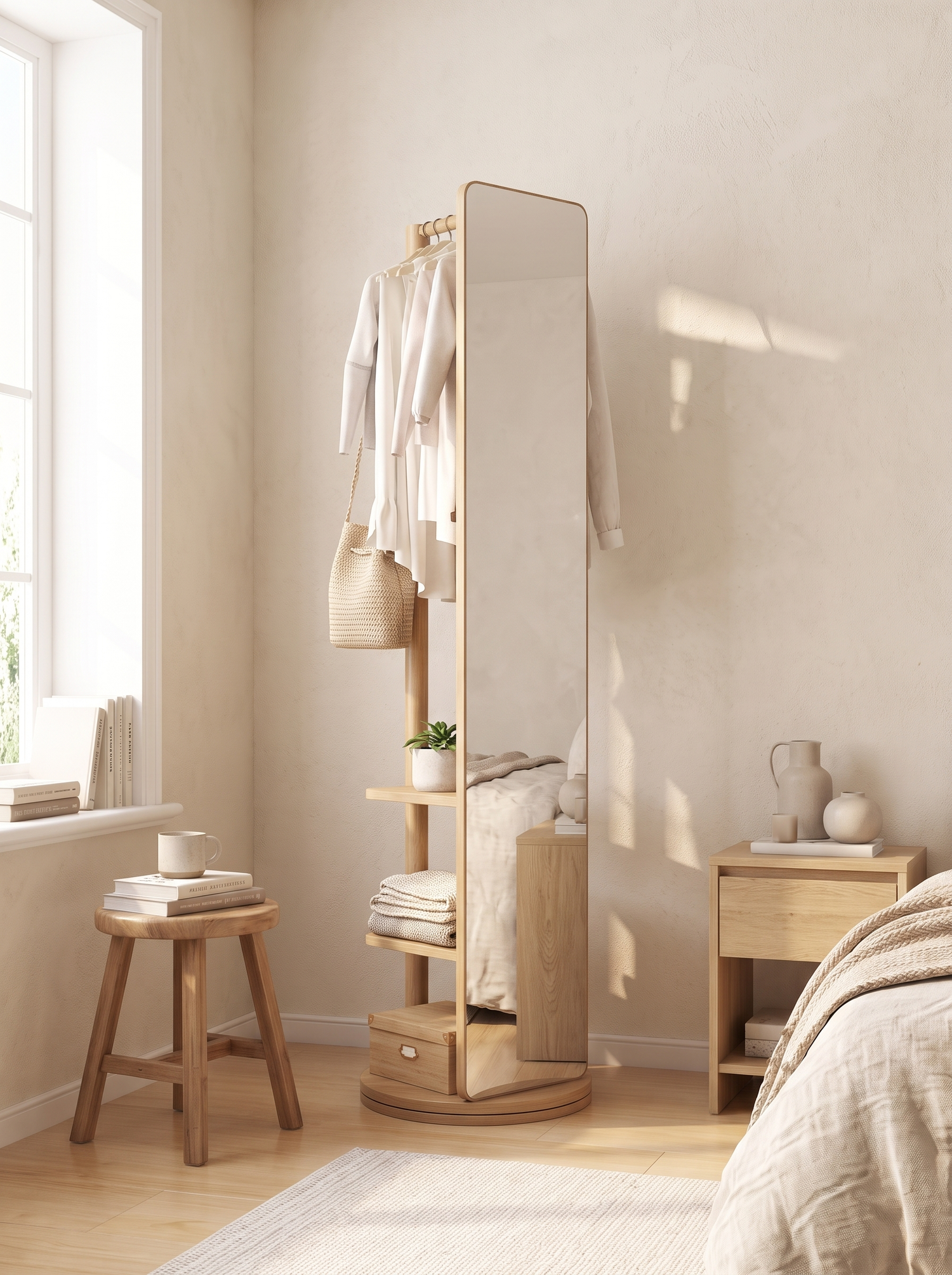 LuxAura Solid Wood Full Length Mirror lifestyle 3
