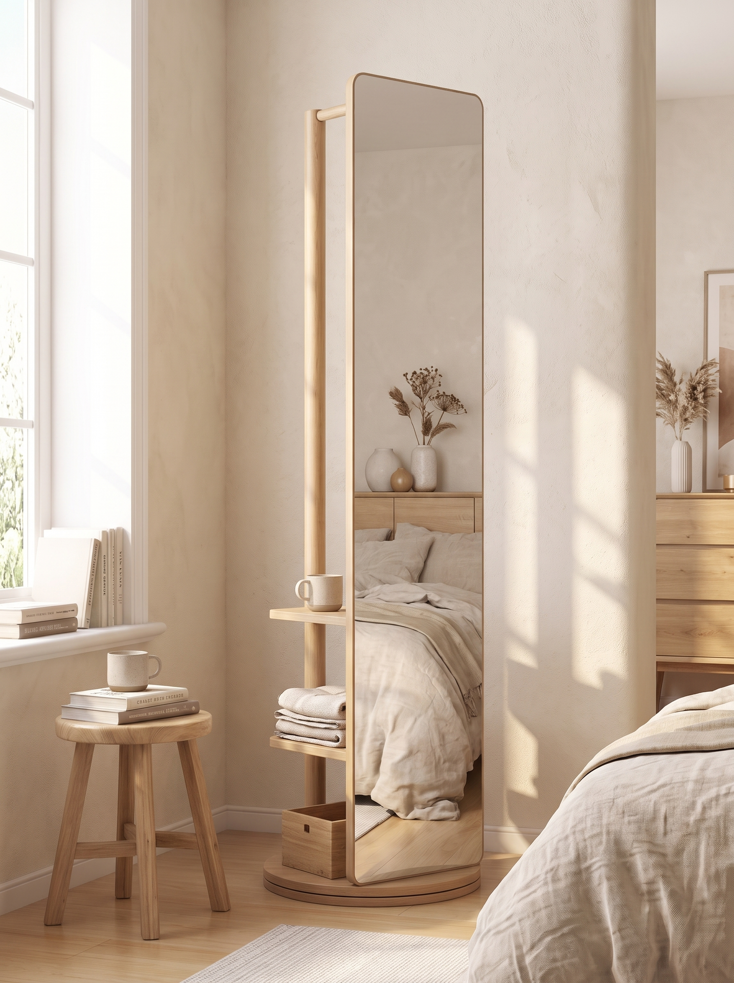 LuxAura Solid Wood Full Length Mirror lifestyle 2