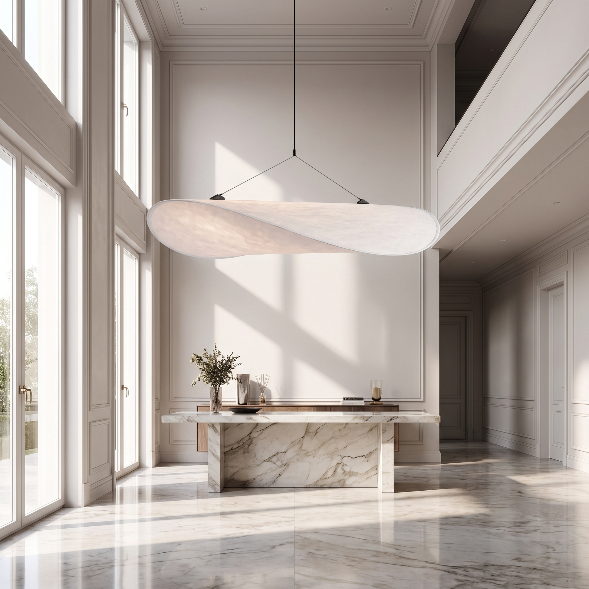 Silk Glow chandelier in an entrance hall
