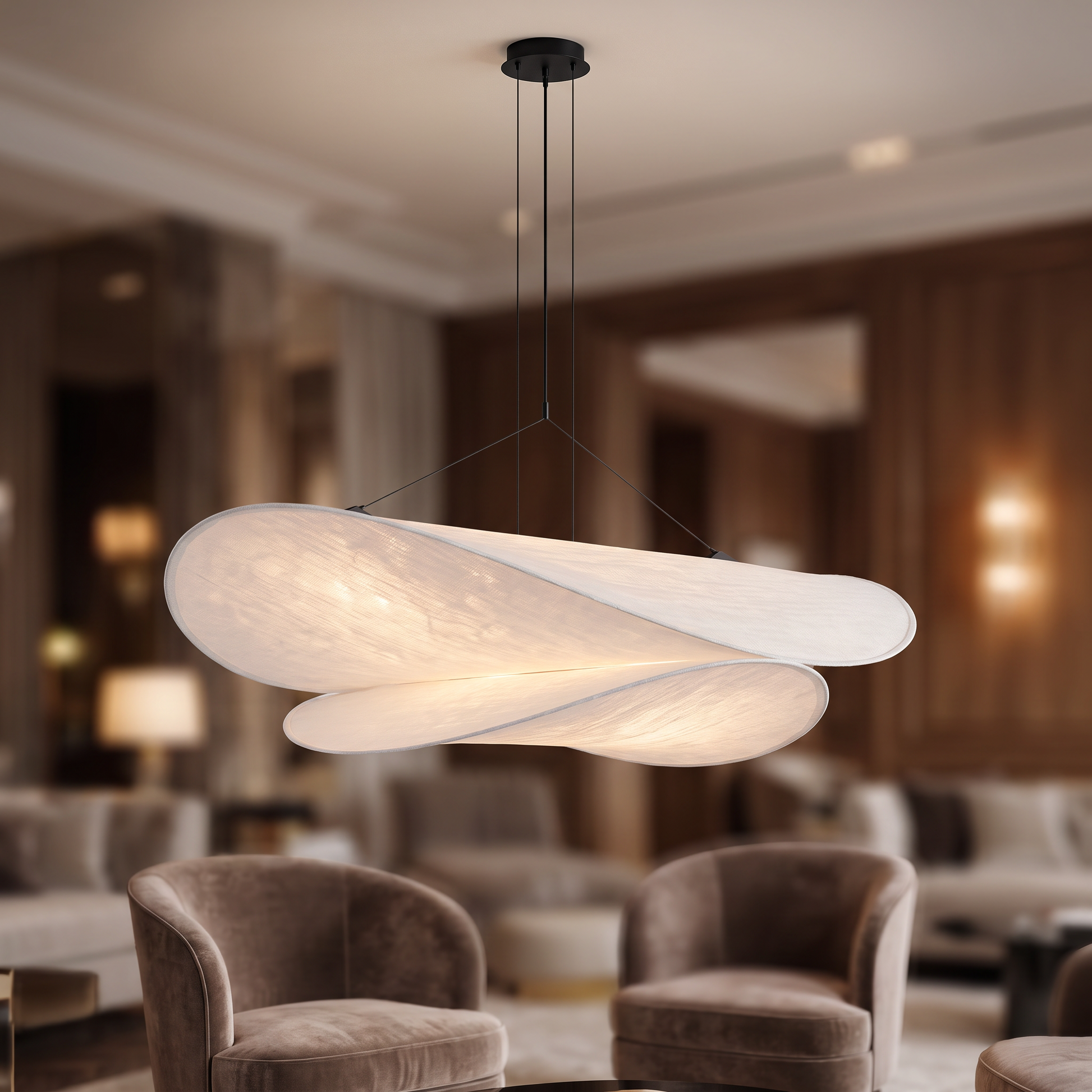 Silk Glow chandelier silk texture detail