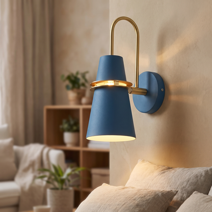 Nordic wall sconce shade and mounting detail