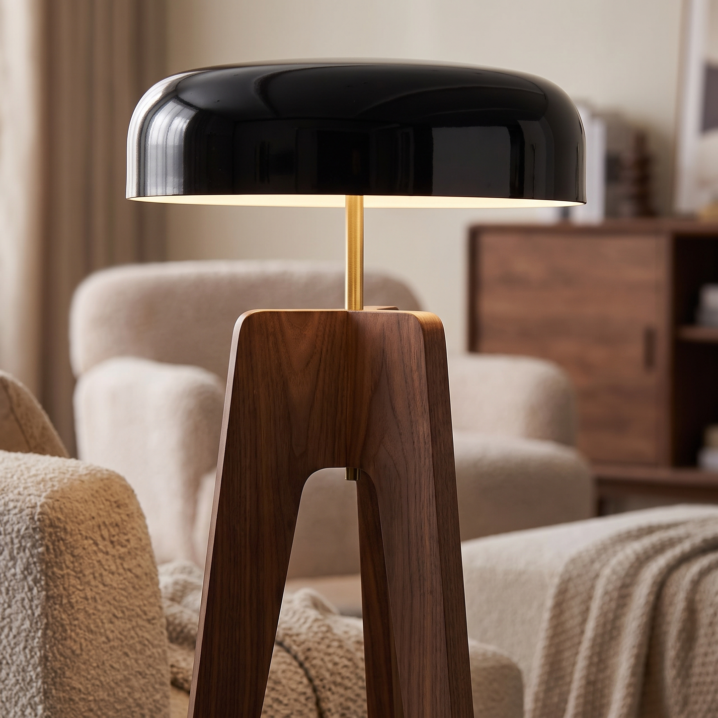 Solid wood floor lamp wood grain detail
