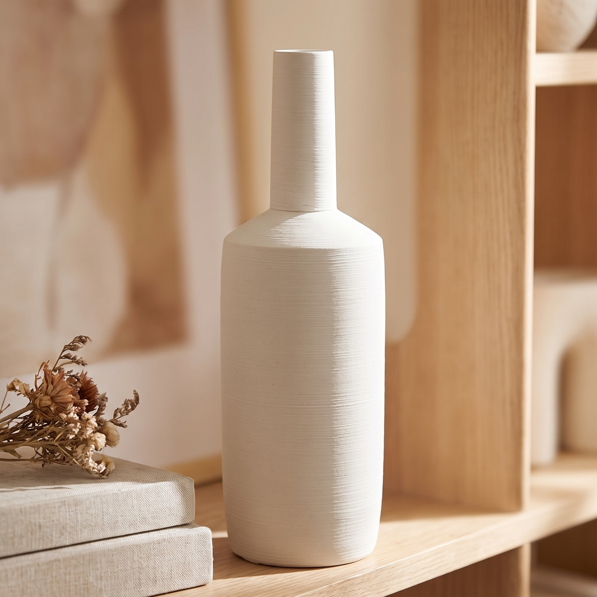 Handcrafted ceramic vase surface texture detail