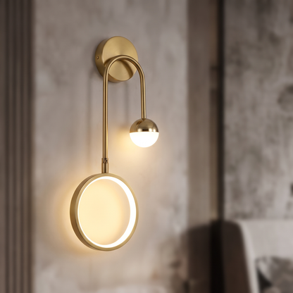 Modern Malibu wall sconce shade and arm detail