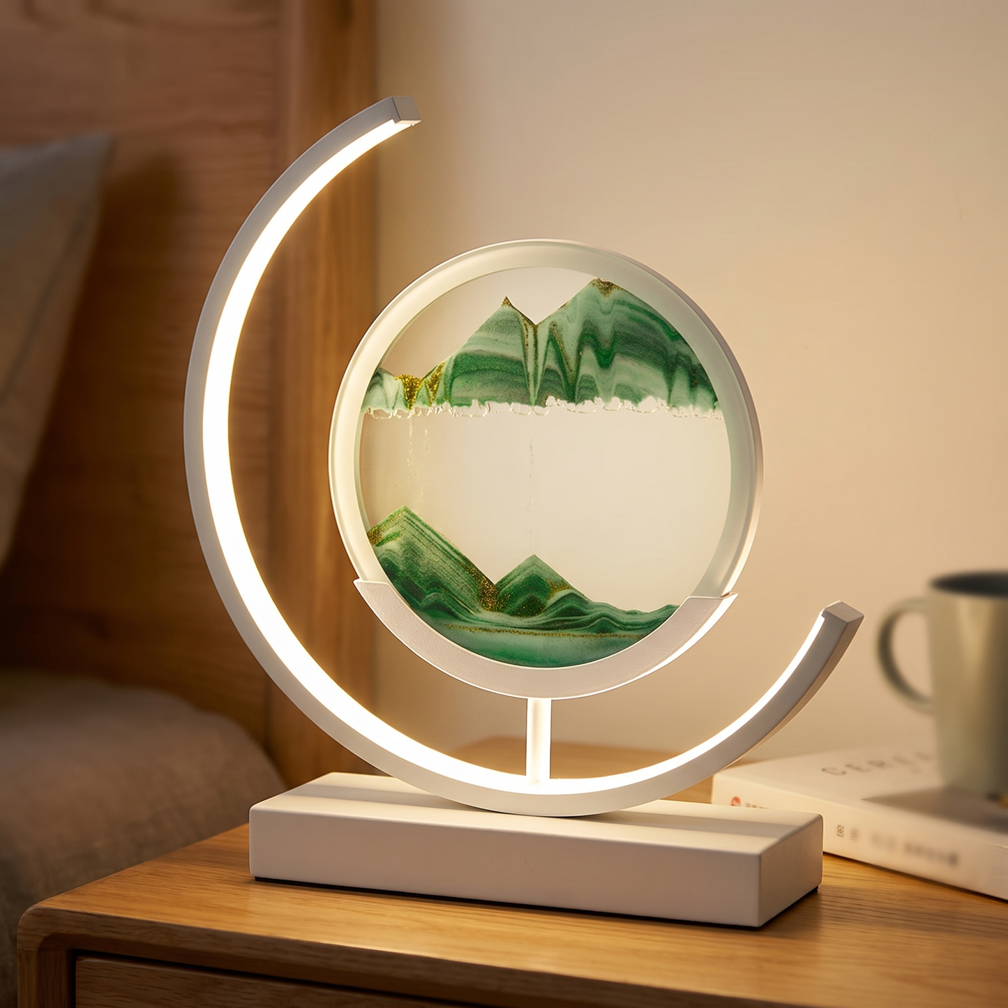 Hourglass table lamp decorative panel detail