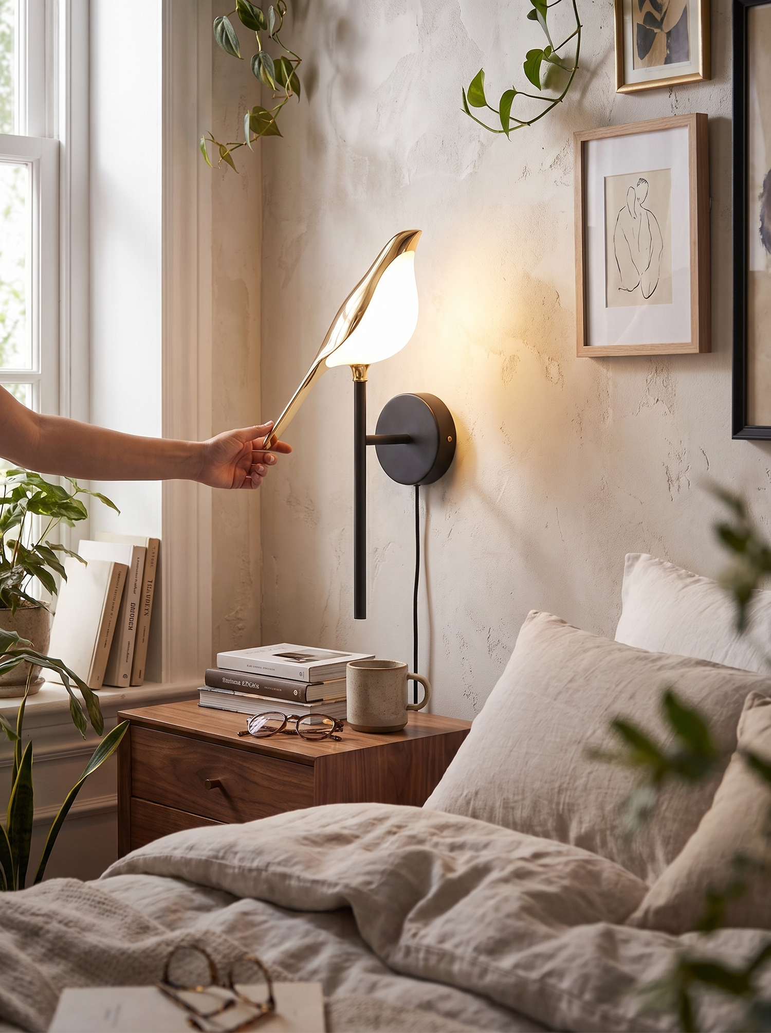 Metal Bird LED Wall Sconce lifestyle image 1