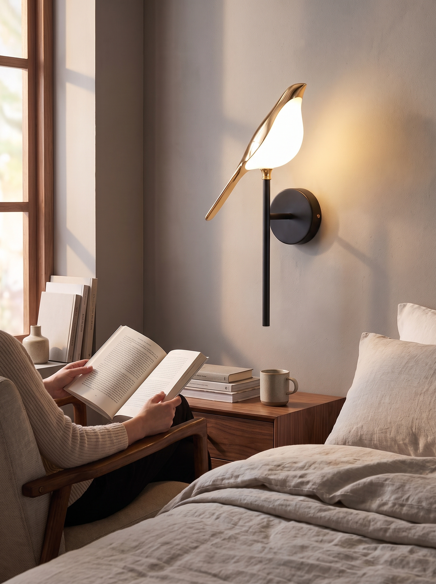Metal Bird LED Wall Sconce lifestyle image 3