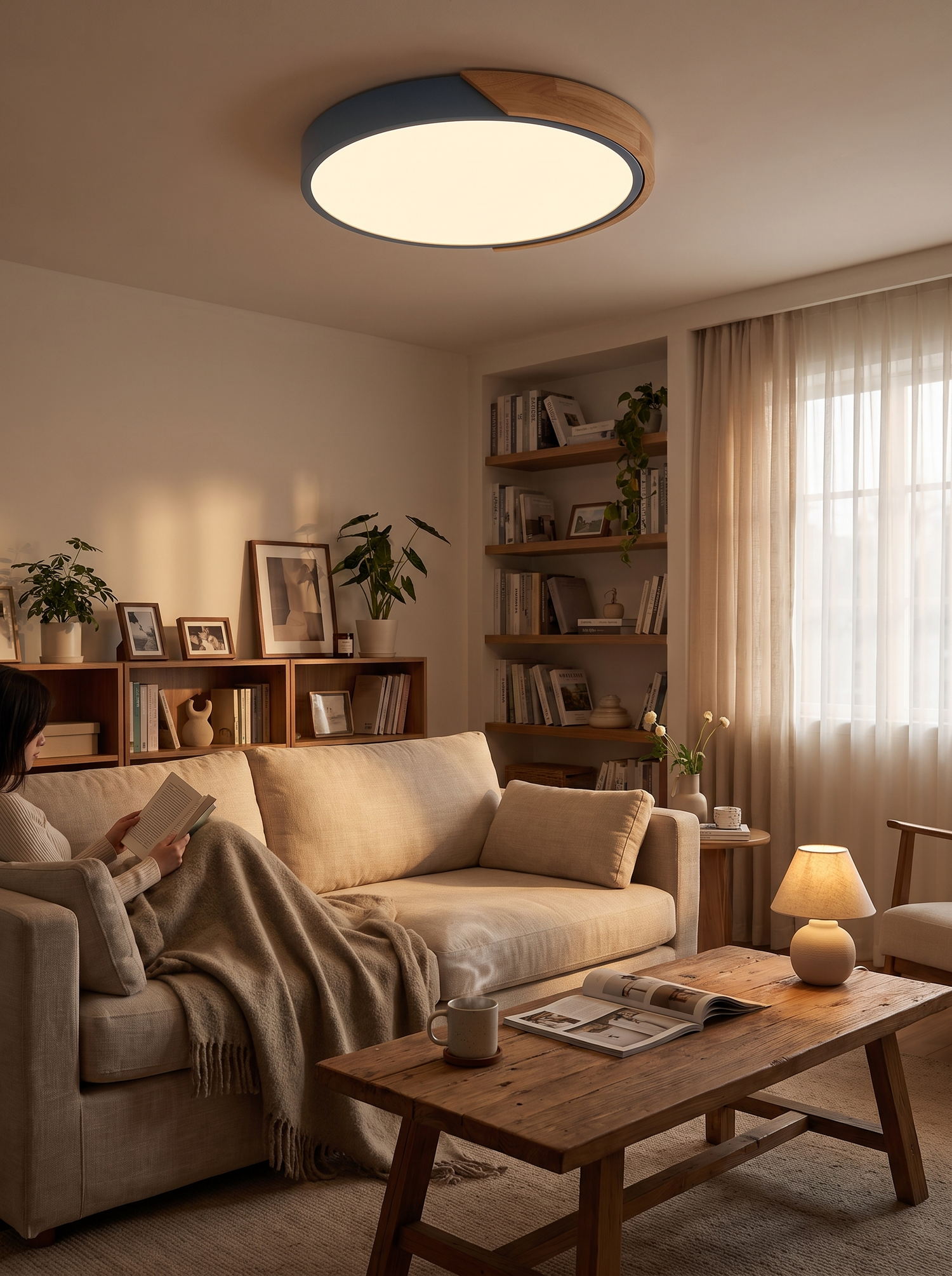 Nordic Wood LED Ceiling Light lifestyle image 1