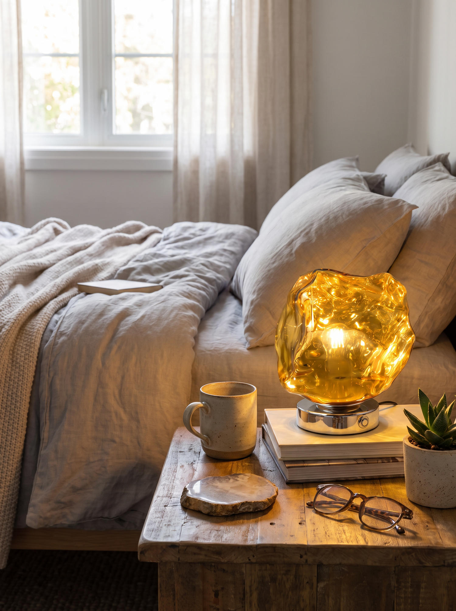 Lava Stone Glass Table Lamp lifestyle image 1