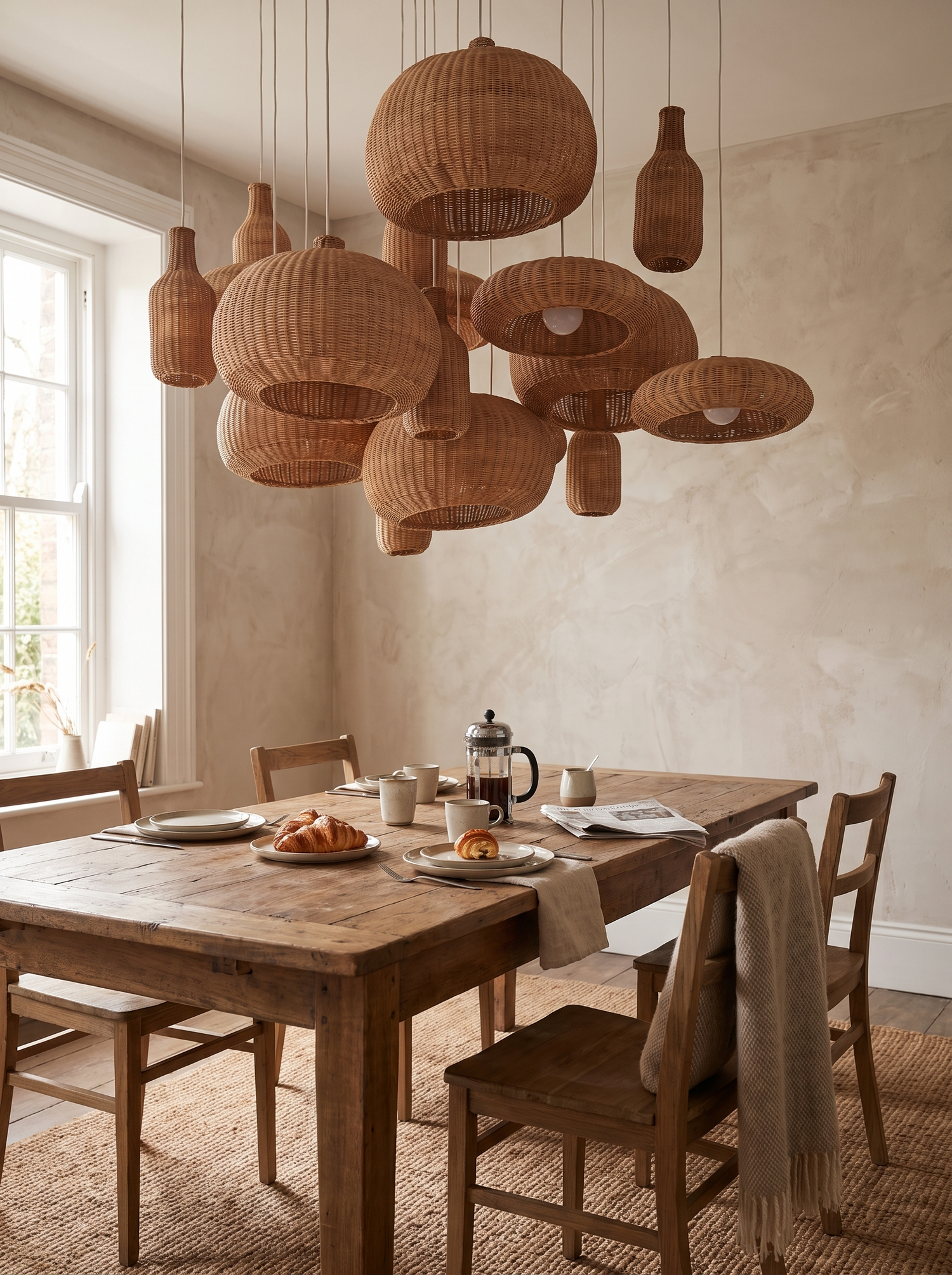 Handwoven Rattan Chandelier lifestyle image 2