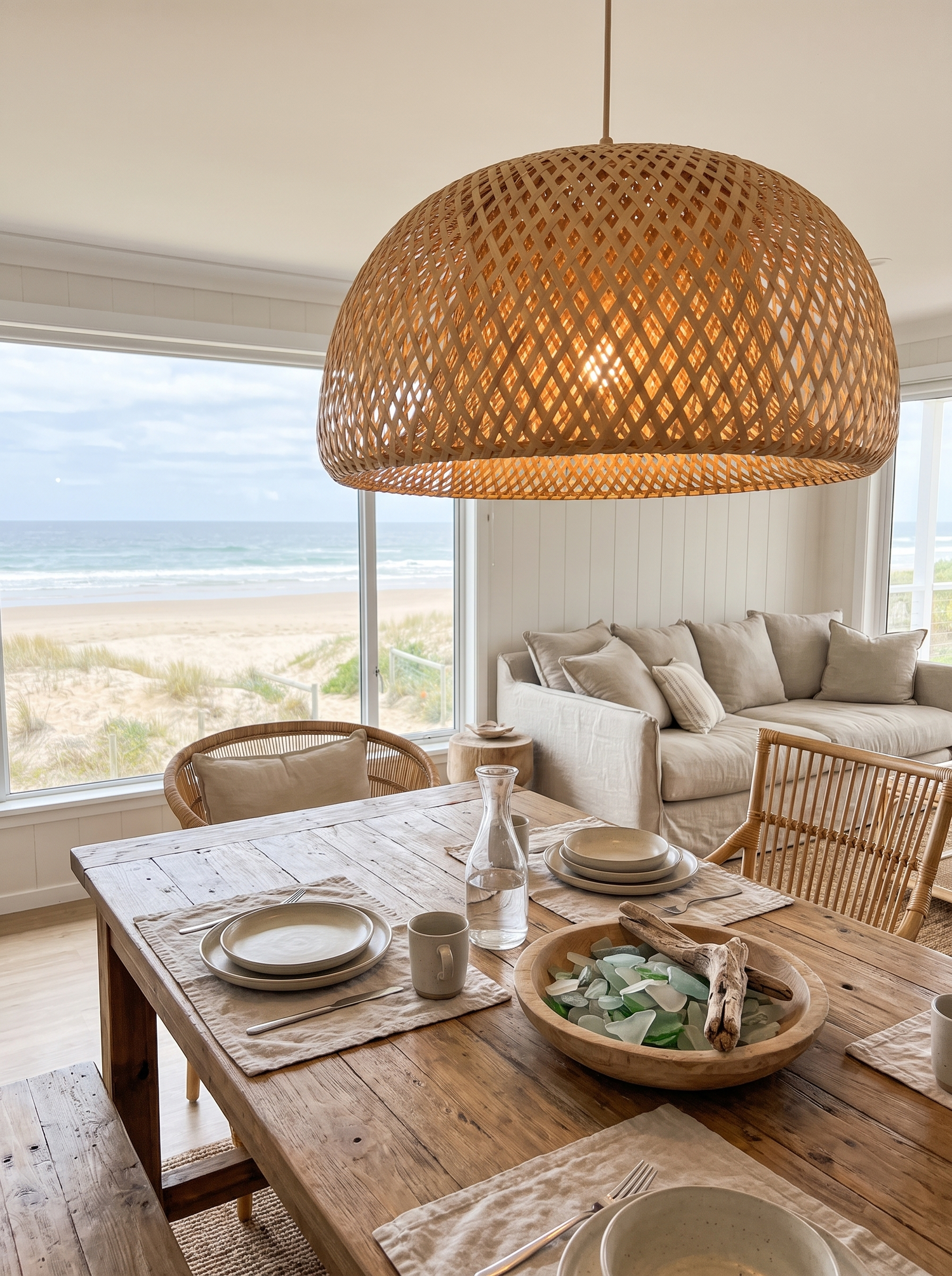 Woven Bamboo Pendant Light lifestyle image 3