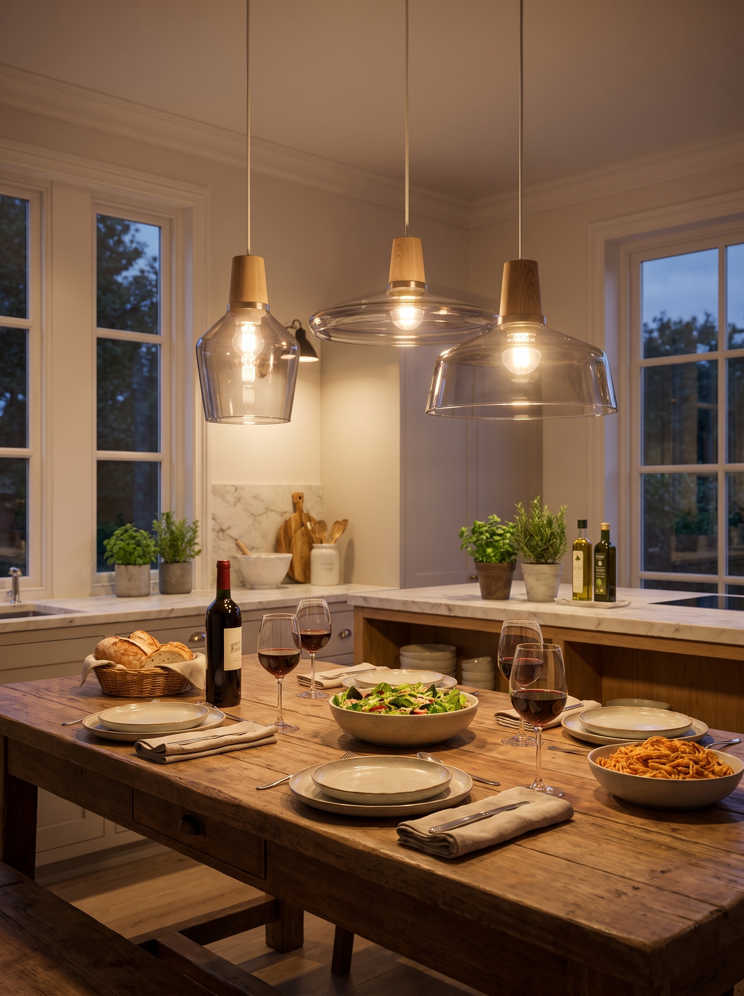 Three-Head Glass Pendant Light lifestyle image 2