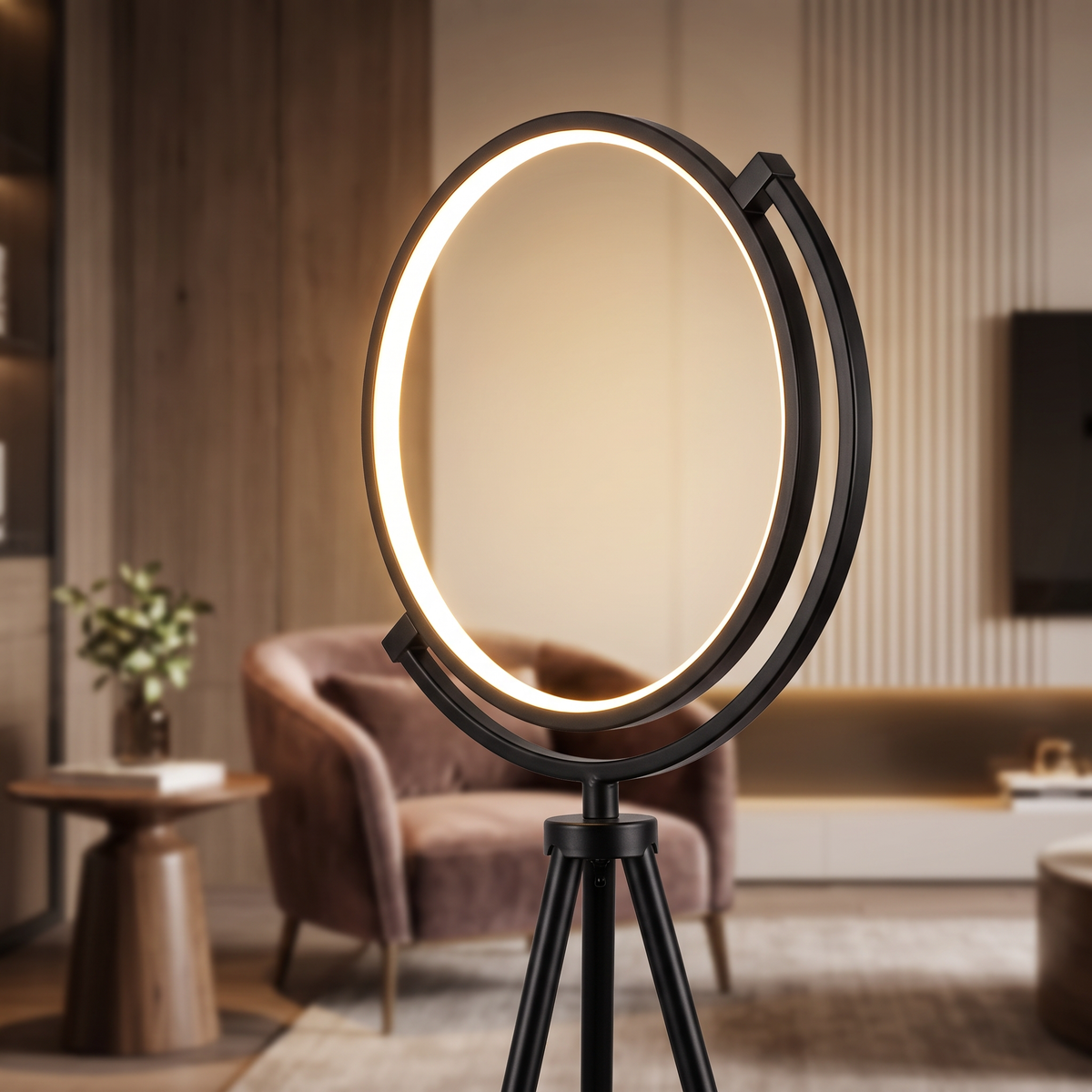 Ring tripod floor lamp head detail