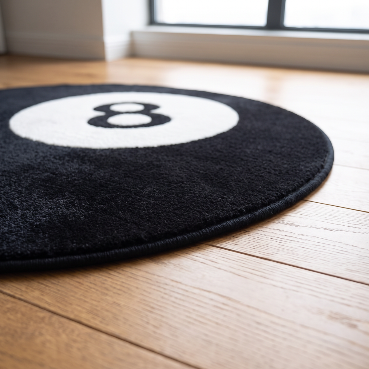 Round faux cashmere rug pile detail