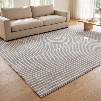 Grey Fans rug in a living room
