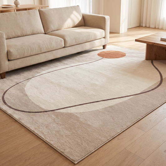 Printed area rug in a modern living room - Ethereal Realm