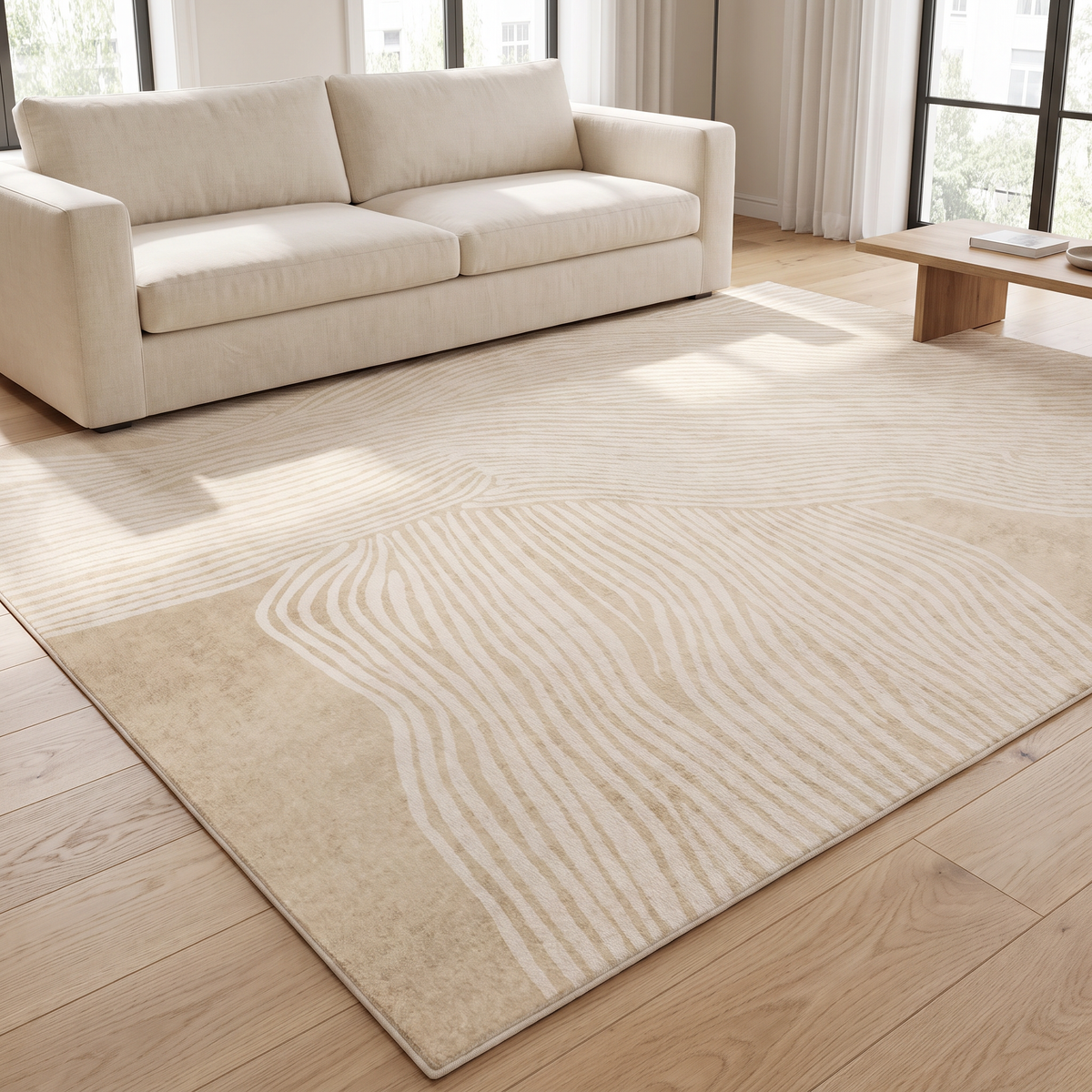 Mysterious Veil rug in a living room