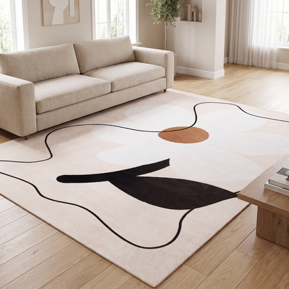 Mute rug in a living room