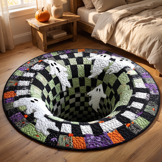 Printed bedside rug in a styled bedroom - design 1