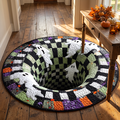 Printed rug in a hallway entry