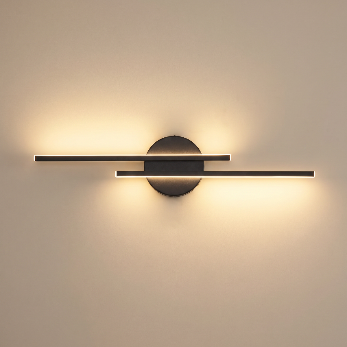Black dual line LED wall lamp