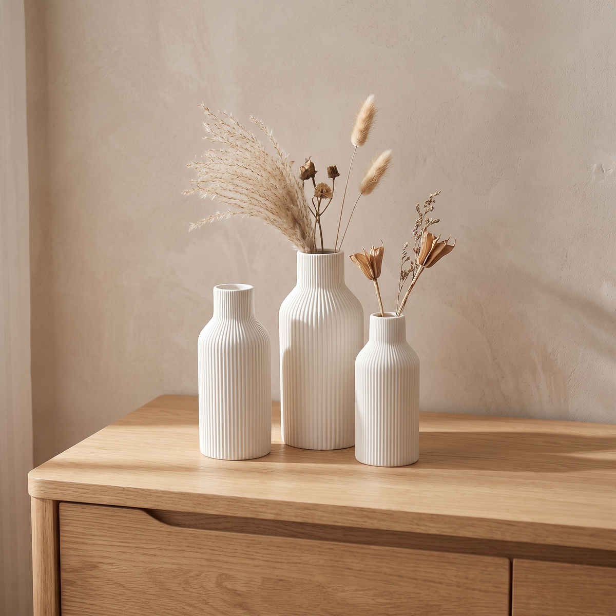 Retro ceramic vase - three piece set