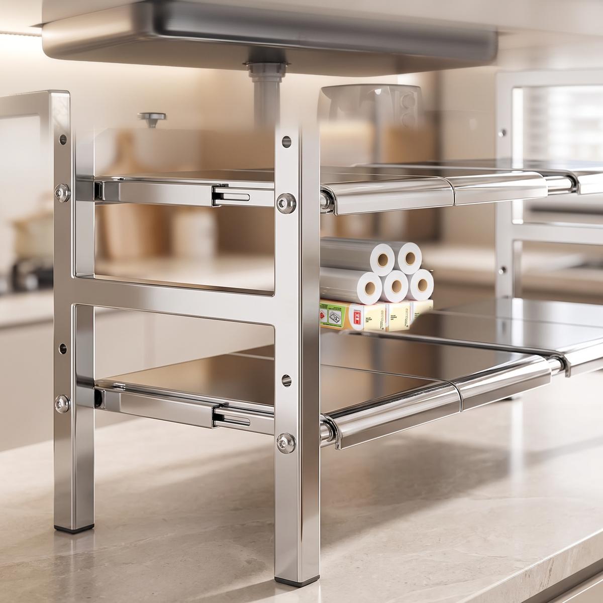 Adjustable joint and tier detail
