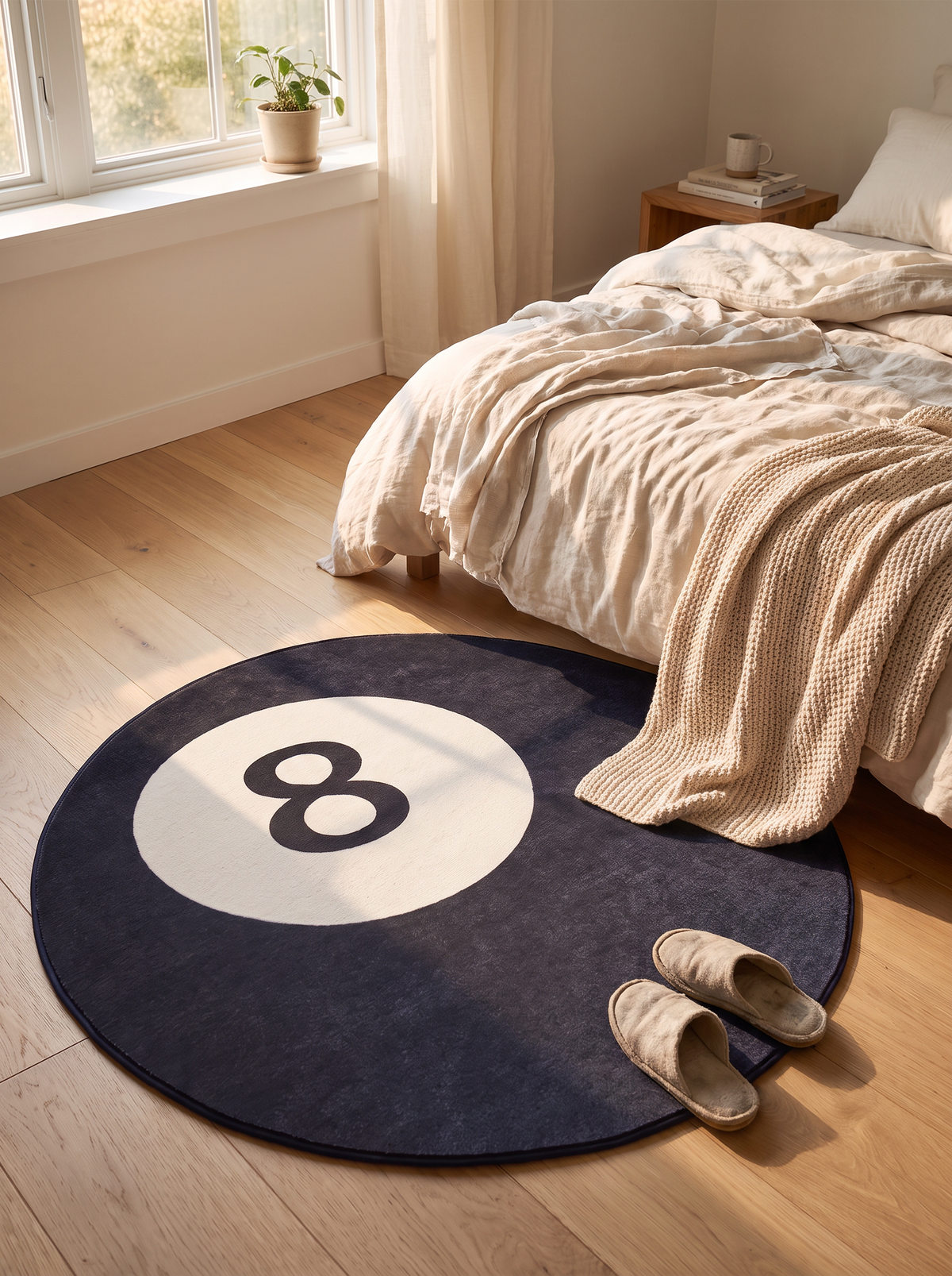 Round Faux Cashmere Non-Slip Rug lifestyle 1