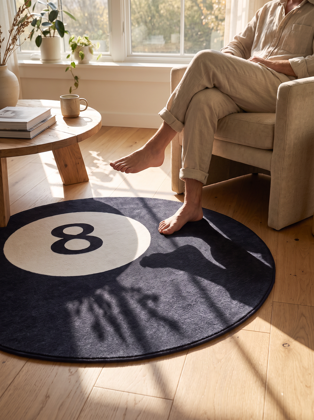 Round Faux Cashmere Non-Slip Rug lifestyle 2
