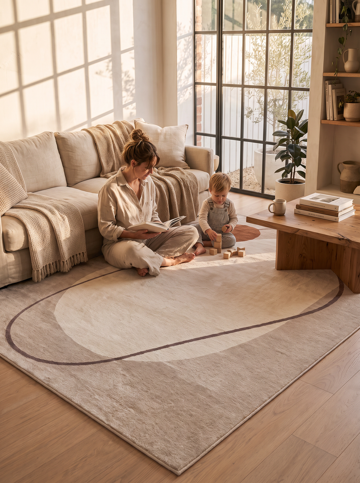 Nordic Luxury Living Room Rug lifestyle 1