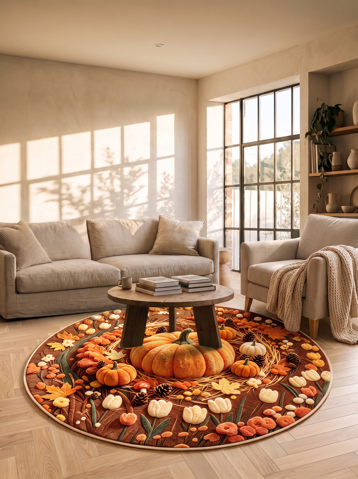 3D Abstract Round Area Rug lifestyle 2
