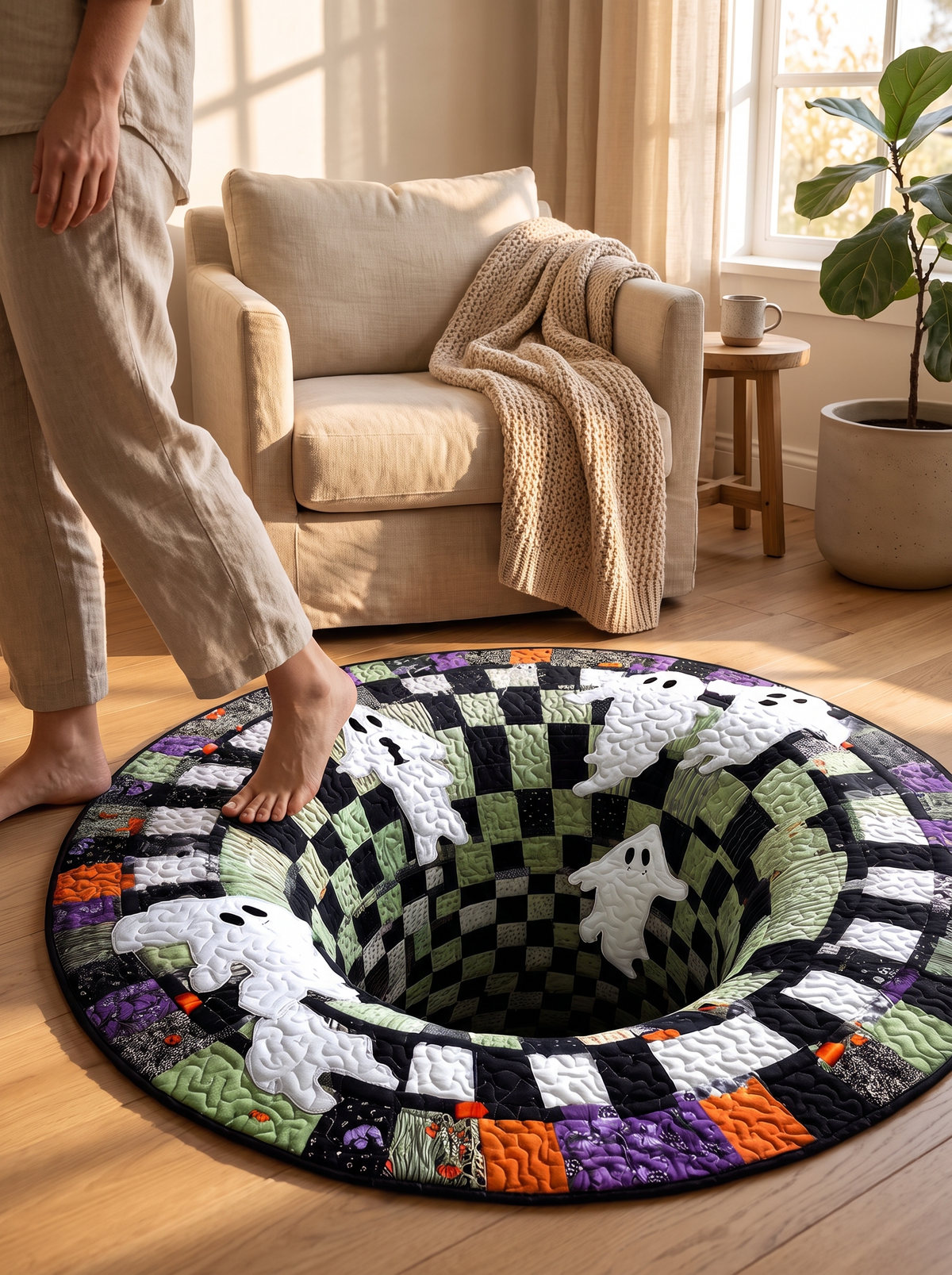 Halloween 3D Bedside Rug lifestyle 2