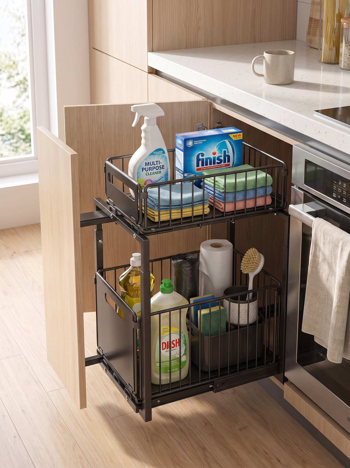Pull-Out Under Sink Storage Rack lifestyle 1