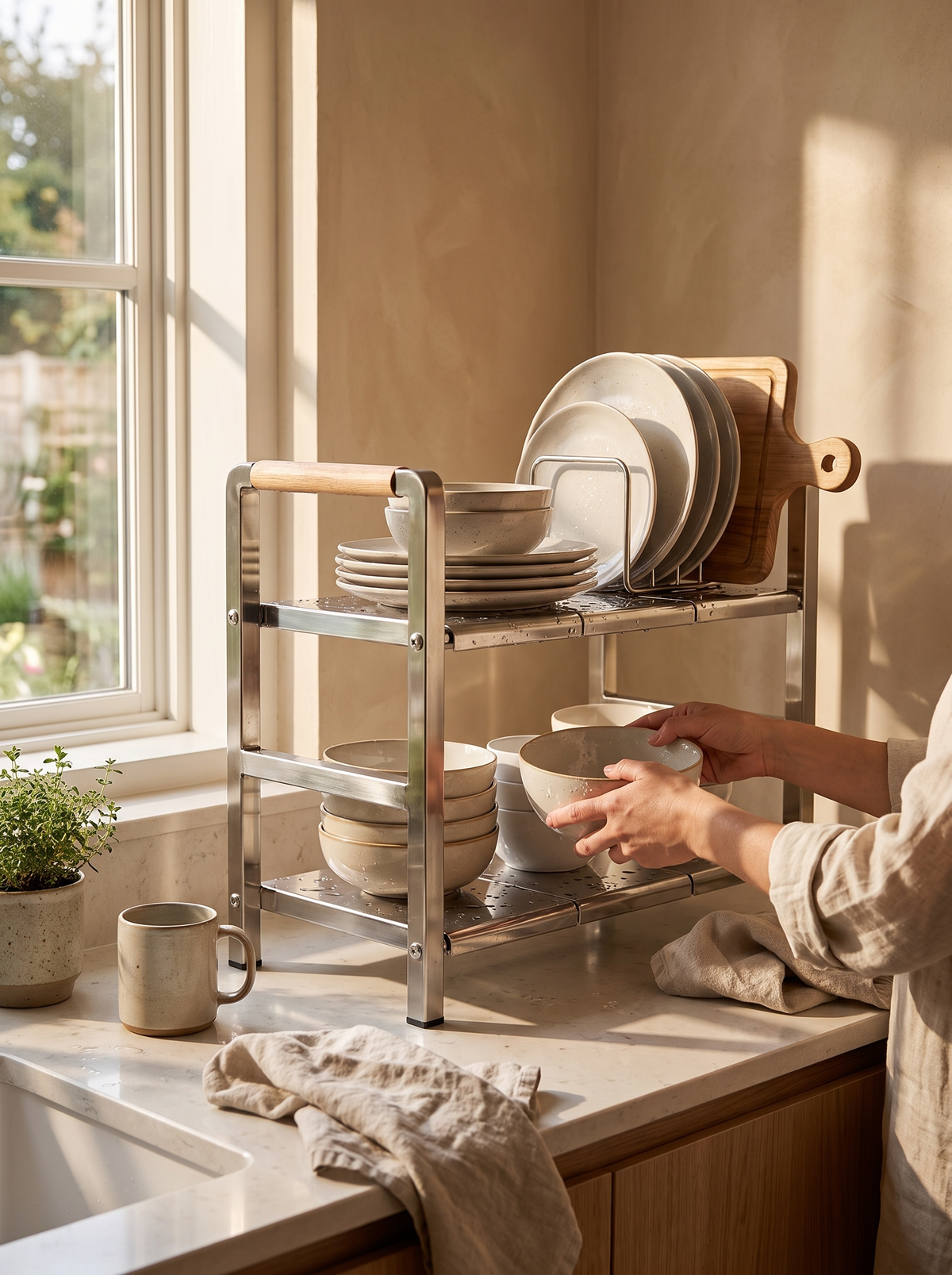 Adjustable Kitchen Storage Rack lifestyle 1