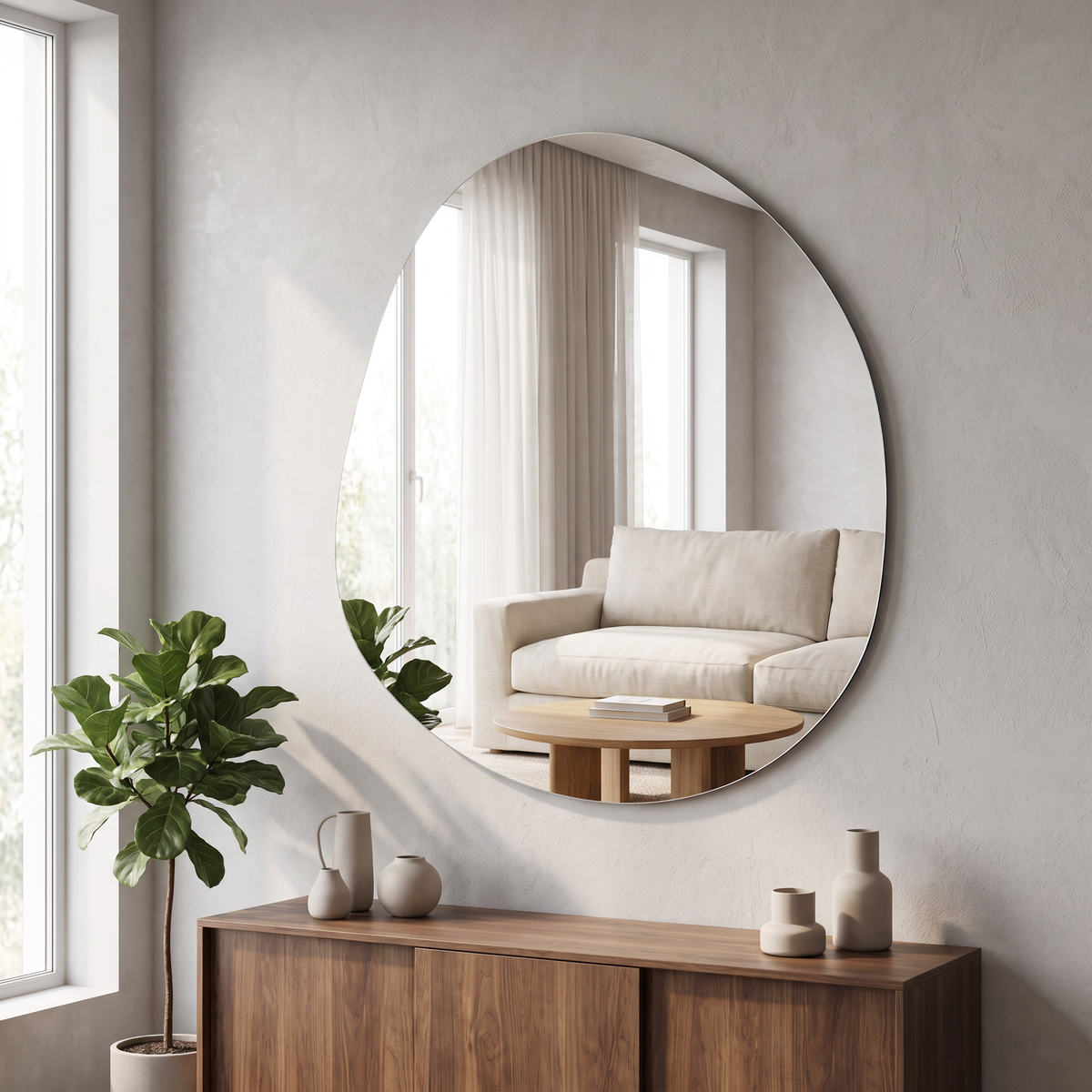 LuxAura Lightweight Acrylic Wall Mirror – 5 Shapes & Sizes