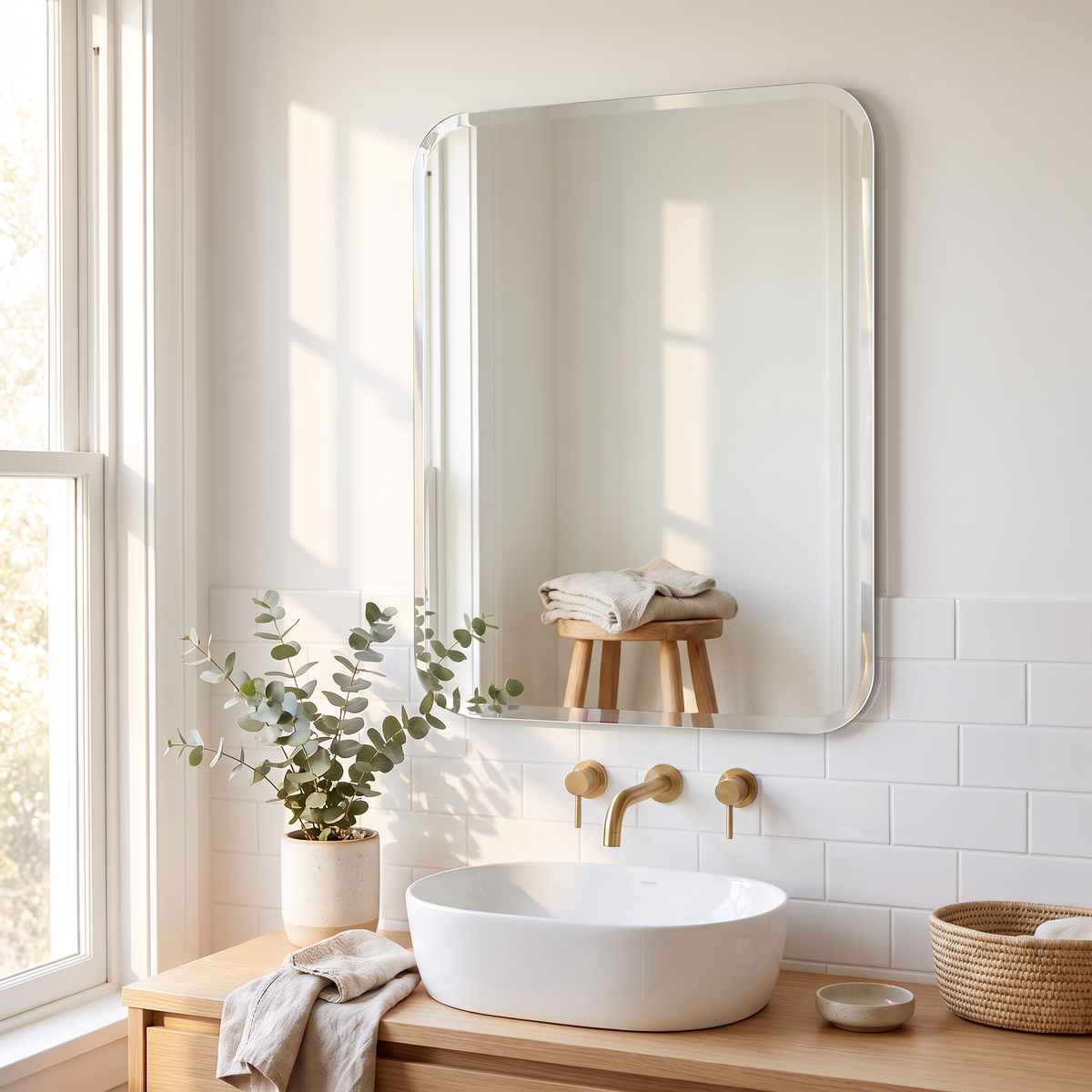 LuxAura Lightweight Acrylic Wall Mirror – 5 Shapes & Sizes