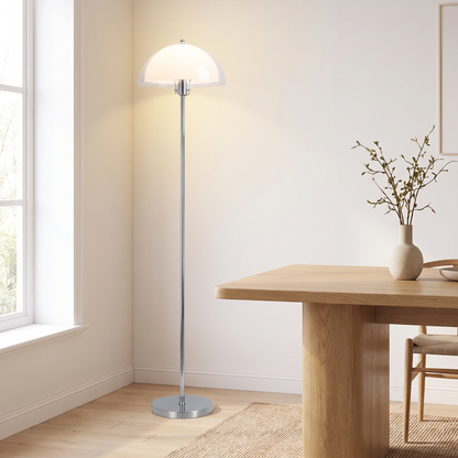 Bauhaus LED floor lamp in a Scandinavian dining area
