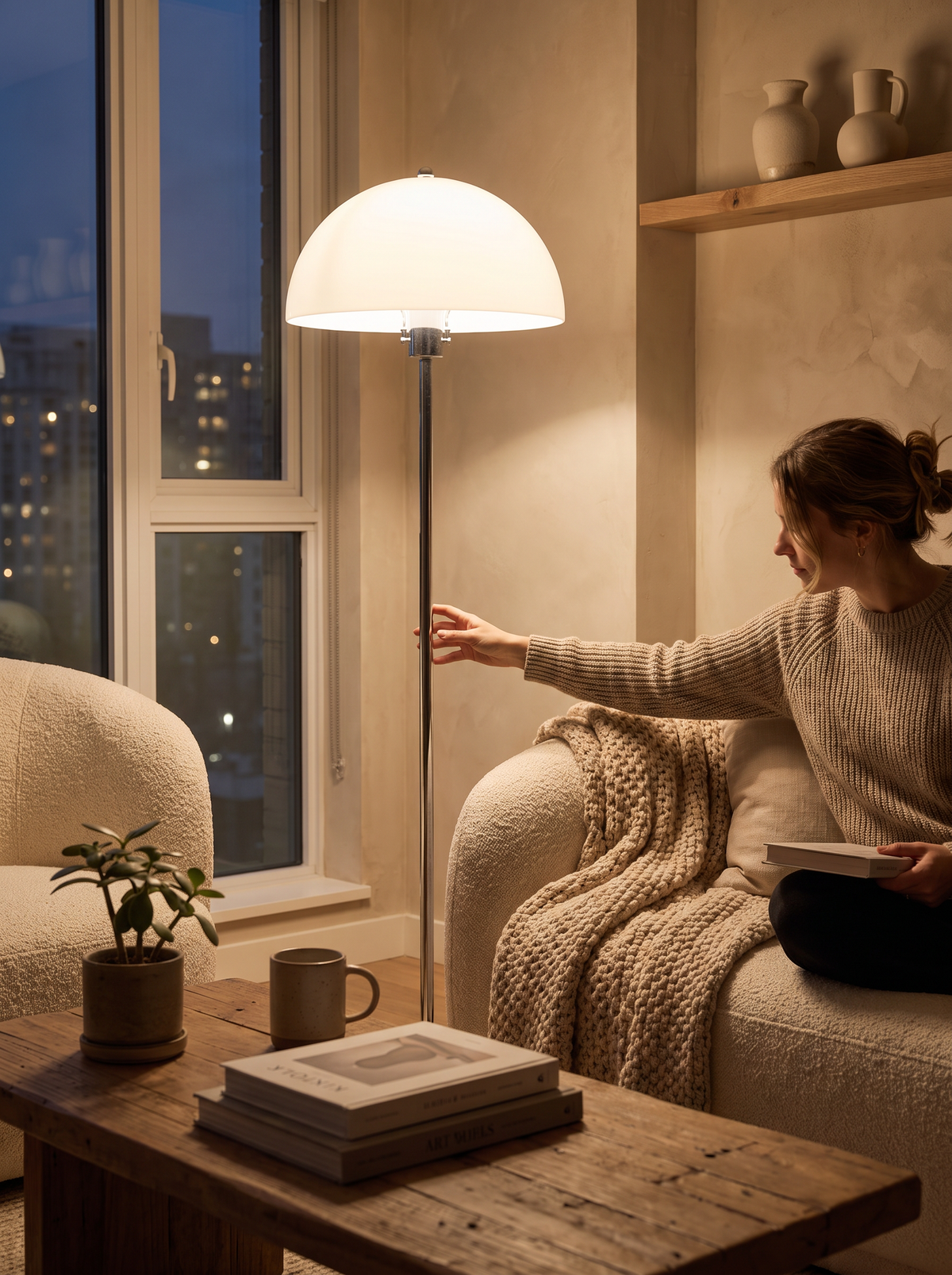 Bauhaus floor lamp lifestyle, Sculpted Light, Modern Form