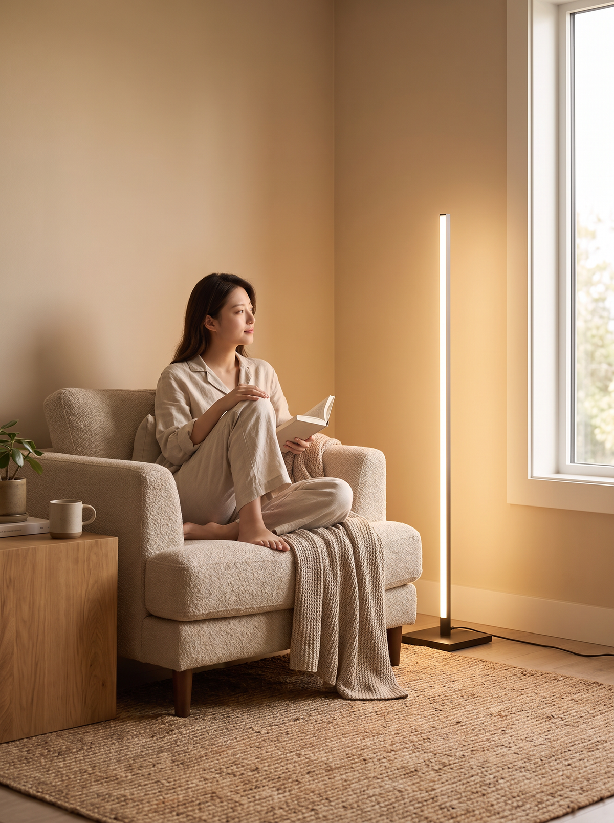 Slim LED corner lamp lifestyle, A Slim Column of Glow